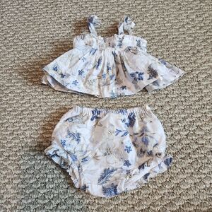 GAP Blue and White Floral Diaper Cover Set